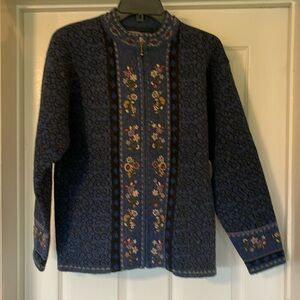 Newton Trading Co. 100% Shetland Wool Full Zip Cardigan Size S
